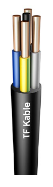 Erdungskabel Schwarz YKY 3x 1.5mm2 Cu Draht 0.6/1kV - 1m 
