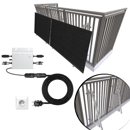 Balkonkraftwerk 740W: 2x JA Solar FB 370W + Hoymiles