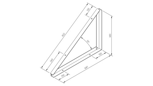 TR-2-35-I – Montagedreieck TR2 35°, invasiv, horizontal