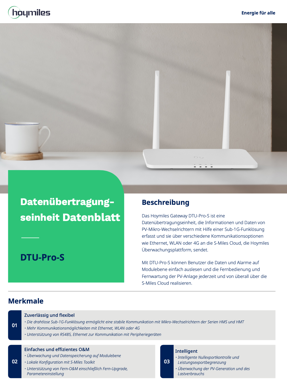 Hoymiles DTU-Pro-S WiFi (Für HMS und HMT Mikrowechselrichter